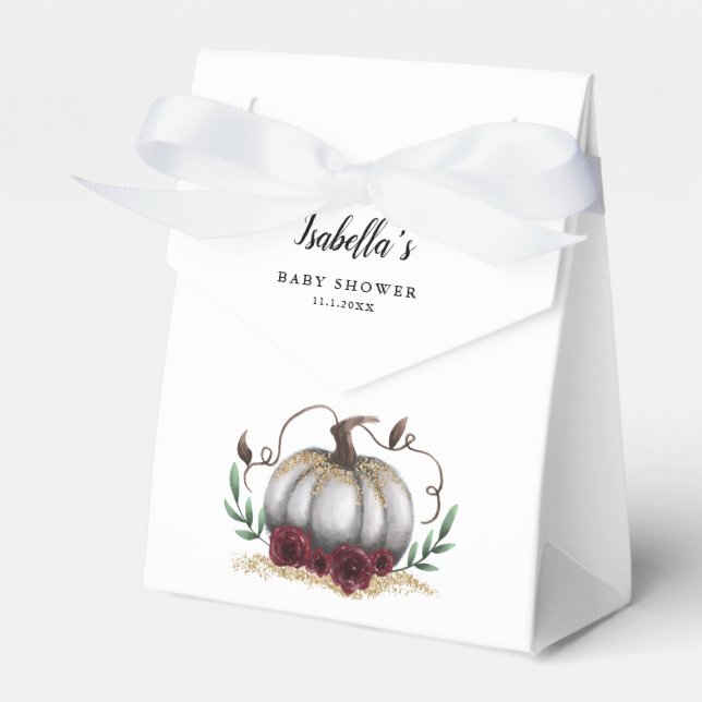 White Little Pumpkin Thema Kinderdusche Geschenkschachtel (Vorderseite)