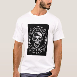 White Live Fast Die Letztes Skull Grafik-T-Shirt T-Shirt