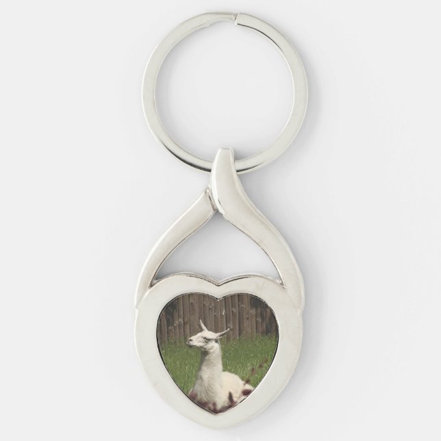 White Llama Schlüsselanhänger (Vorderseite)