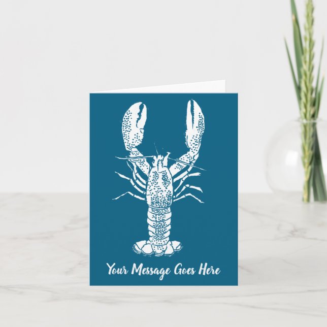 White Lobster Graphic Message  Karte (Vorderseite)