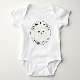 White Long Haired Chihuahua Dog Big Sister Baby Strampler