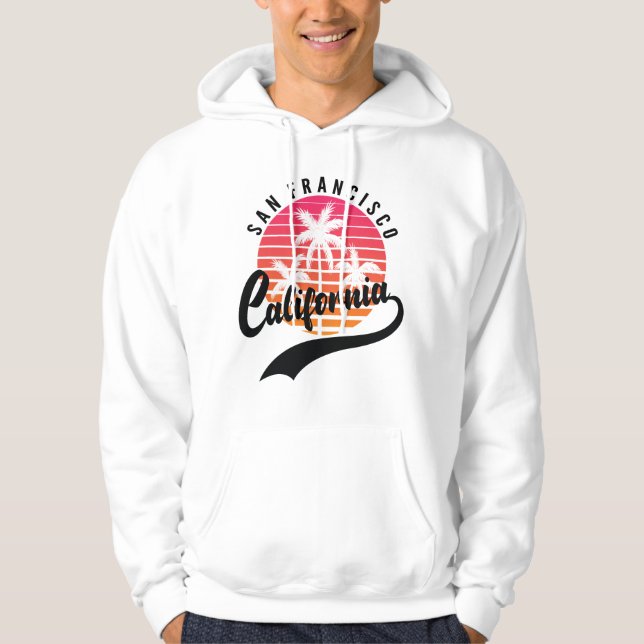 White Los Angeles Retro White Hoodie (Vorderseite)