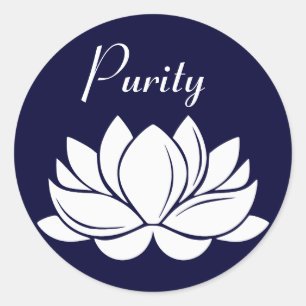 White Lotus Blossom Purity Runder Aufkleber