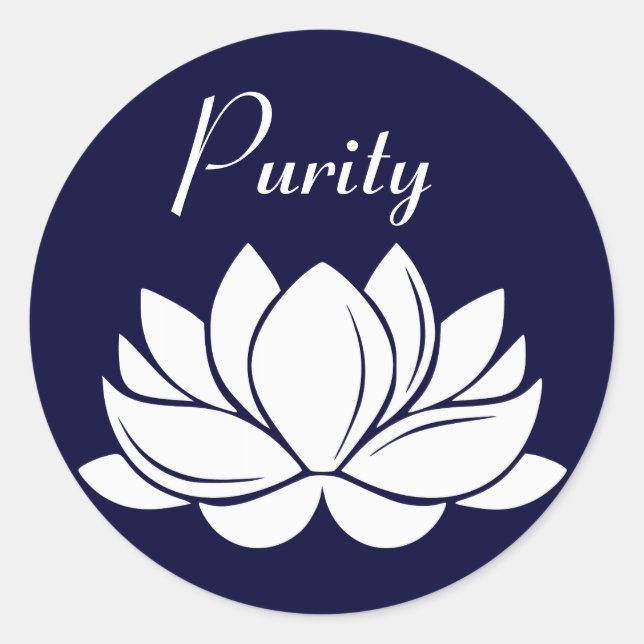 White Lotus Blossom Purity Runder Aufkleber (Vorderseite)