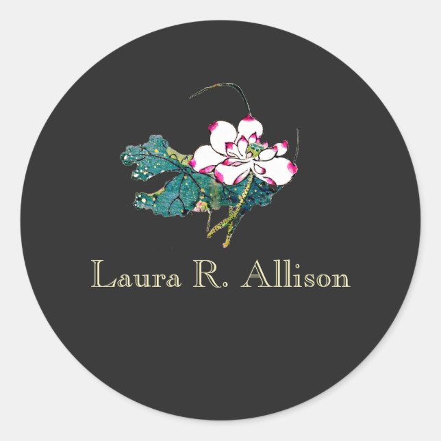 White Lotus Blume Holistic Health Counselor Runder Aufkleber (Vorderseite)