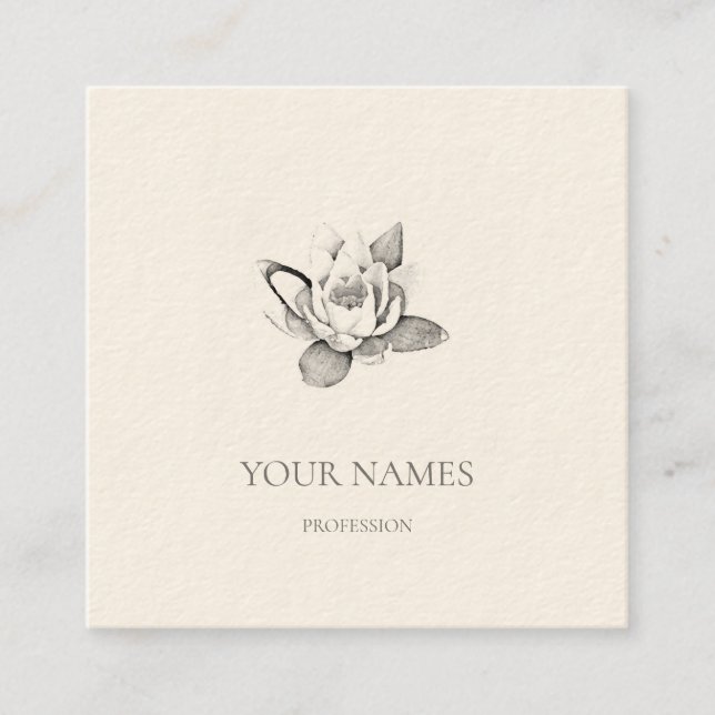 WHITE LOTUS BUSINESS CARD QUADRATISCHE VISITENKARTE (Vorderseite)