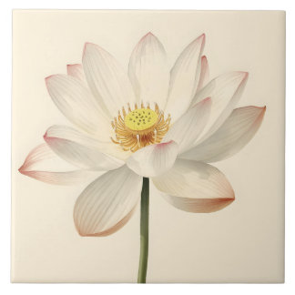 White Lotus Flower Fliese