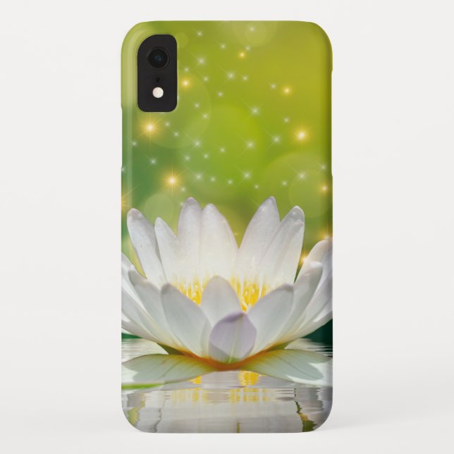 White Lotus Flower Landscape Case-Mate iPhone Hülle (Rückseite)
