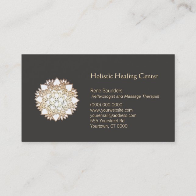 White Lotus Holistic Healing Arts Business Card Visitenkarte (Vorderseite)