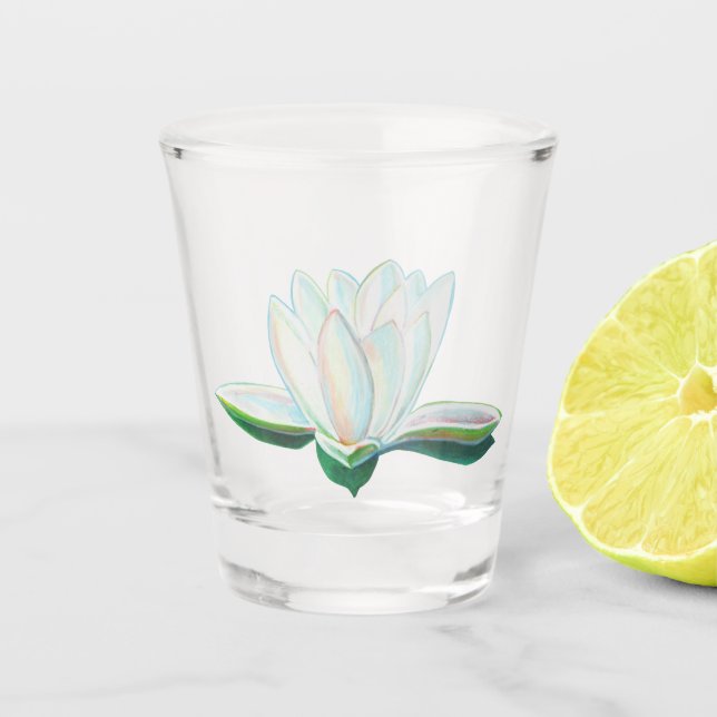 White Lotus Illustration Schnapsglas (Vorderseite)