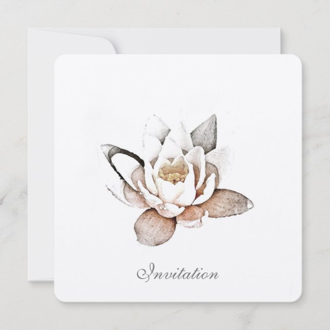 WHITE LOTUS INVITATION CARD EINLADUNG (Vorderseite)
