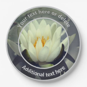 White Lotus Lily Blume Personalisiertes Party Pappteller