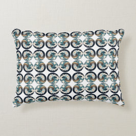 White Lotus & Ocean Wave - Eleganz in Motion Dekokissen