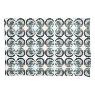 White Lotus & Ocean Wave - Eleganz in Motion Kissenbezug