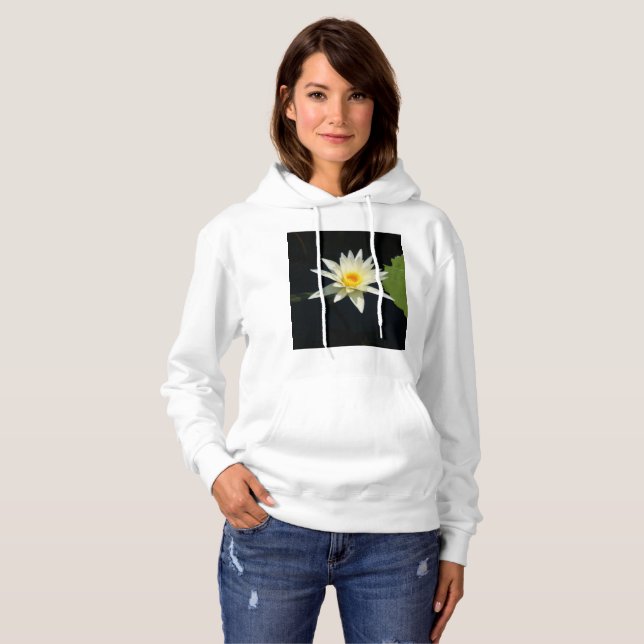 White Lotus Wasserlilie Hoodie (Vorne ganz)
