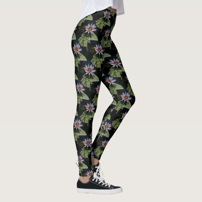 White Lotus Wasserlilie Leggings (Rechts)