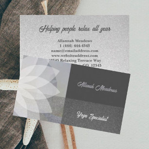 White Lotus Yoga Meditation Business Card Beruhigu Visitenkarte