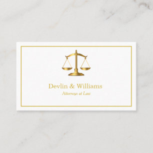 White Luxe Gold Scales Rechtsanwalt Visitenkarte