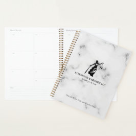 White Luxury Marble texture Lady Justice Logo Planer