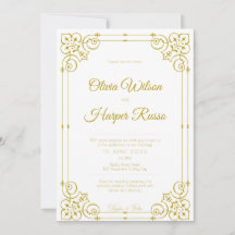 white luxury wedding invitation