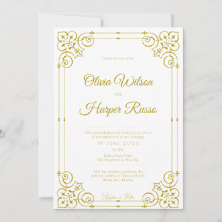 white luxury wedding invitation einladung