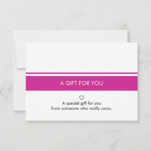 White Magenta Einfache Grenz-Gifting-Karte