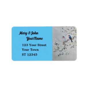 White Magnolia Adressaufkleber