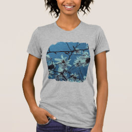 White Magnolia Bloom Blue Sky T-Shirt