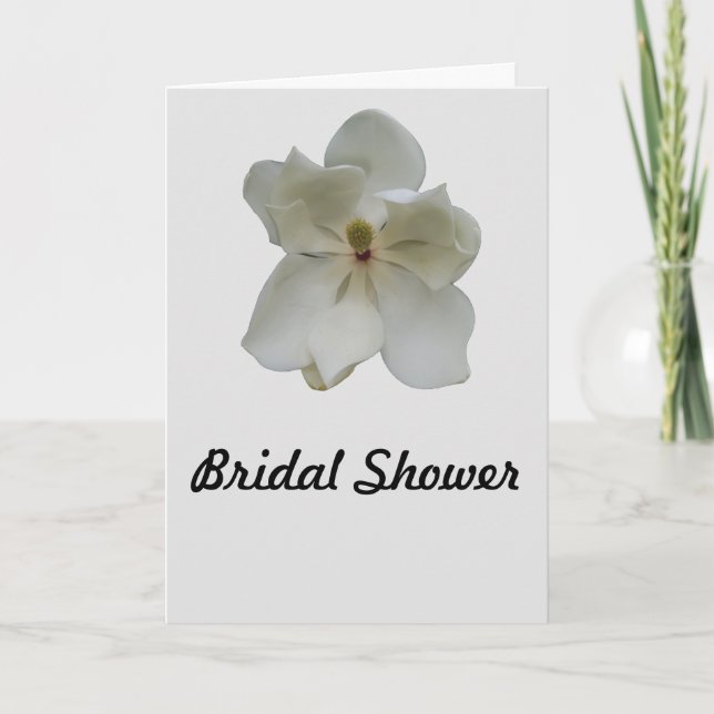 White Magnolia Blume auf einem Brautparty Einladung (Vorderseite)