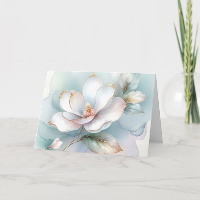 White Magnolia Blume Beileid Karte (Vorderseite)