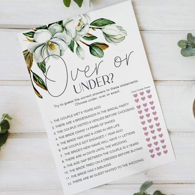 White Magnolia Floral Bridal Spiel über unter Flyer (Von Creator hochgeladen)