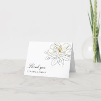 White Magnolia Illustration Moderne Minimale Hochz