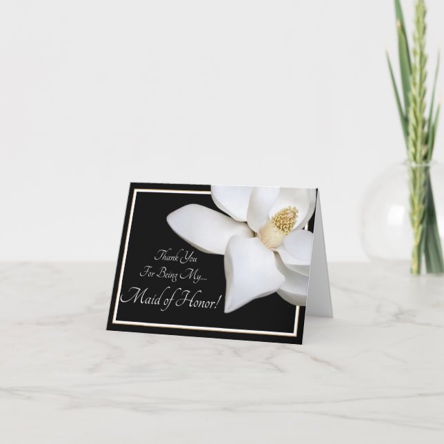 White Magnolia Wedding Vielen Dank Trauzeugin Dankeskarte (Vorderseite)