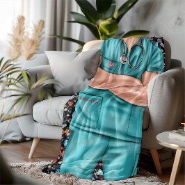 White Male Nurse Life Sherpa Blanket Sherpadecke