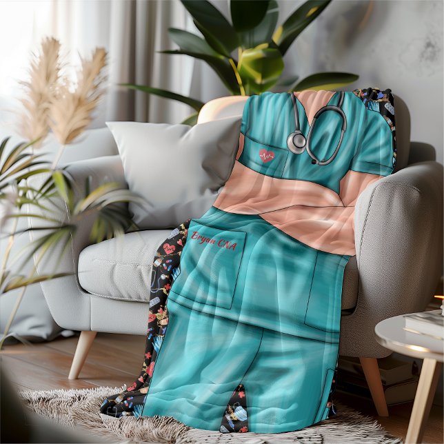 White Male Nurse Life Sherpa Blanket Sherpadecke (Enhance picture show details )