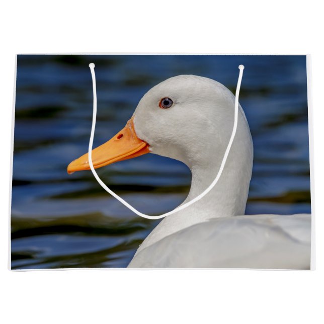 White Mallard Duck Große Geschenktüte (Vorderseite)