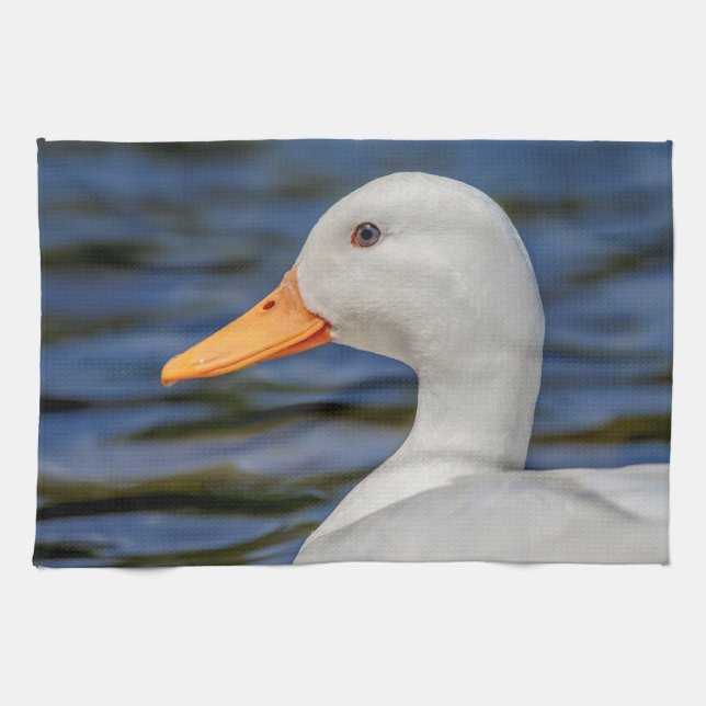 White Mallard Duck Handtuch (Horizontal)