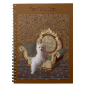 White Maltese Fantasy Dog Art Notebook Notizblock
