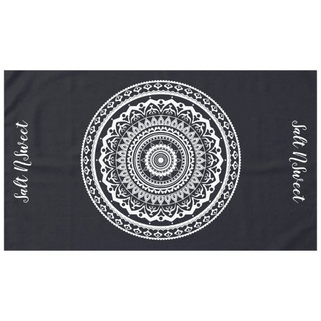 White Mandala Lasse das Set, das Sie kostenlos Tischdecke (Vorderseite (Horizontal))
