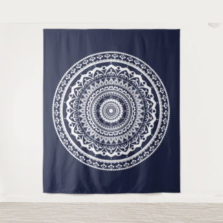 White Mandala Lasse das Set, das Sie kostenlos Wandteppich