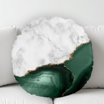 White Marble Gilded Emerald Green Agate