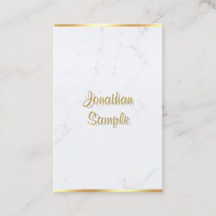 White Marble Gold handgeschriebene Script Chic Mod Visitenkarte