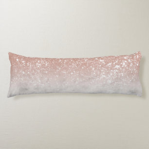 White Marble Rose Gold Ombre Glitzer Glam #1 Seitenschläferkissen