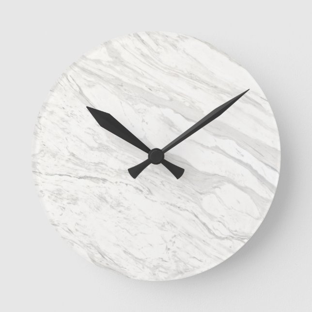 White Marble Runde Wanduhr (Vorderseite)
