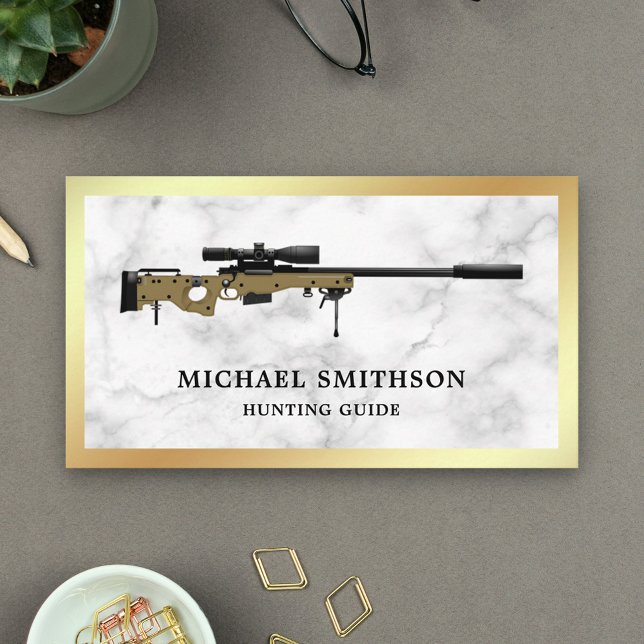 White Marble Sniper Rifle Gun Shop Gunsmith Visitenkarte (Von Creator hochgeladen)