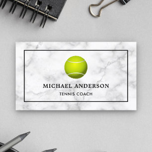 White Marble Sports Professioneller Tennistrainer Visitenkarte