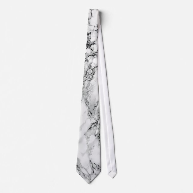 White Marble Stone Neck Tie Krawatte (Vorderseite)