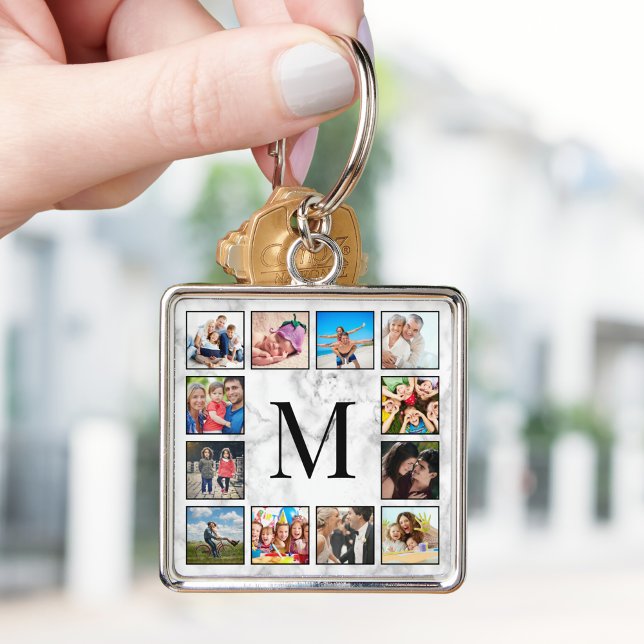 White Marble Stone Pattern Schlüsselanhänger (Von Creator hochgeladen)