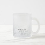 White Marble Wedding Bridal Baby Dusche Name Gefal Mattglastasse<br><div class="desc">Mit dieser eleganten und minimalistisch-weißen Marmor Mattierten Glass Coffee Tasse Vorlage kreieren Sie Ihr personalisiertes Geschenk. Schreiben Sie Ihren Namen, den Namen der Brautjungfrau, den Namen der Trauzeuge, den Elternnamen oder einen beliebigen benutzerdefinierten Text und Ihre Feier: Hochzeit, Brautparty, Babydusche, Geburtstag, Wow 16, Taufe, Erste Kommunion oder irgendein besondere Anlass....</div>