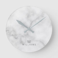 White Marble with Personalized Monogram and Name